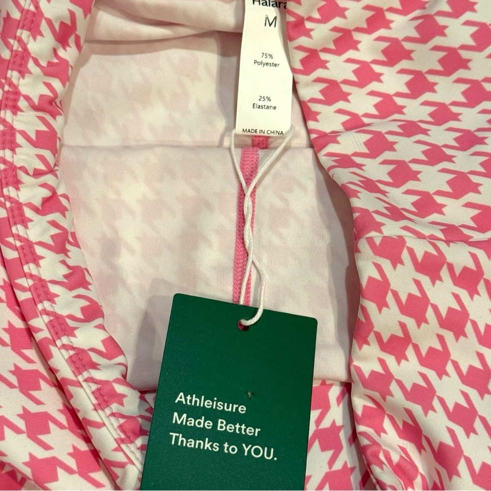 HALARA Pink Houndstooth Circle Skater Skirt - Picture 2 of 8